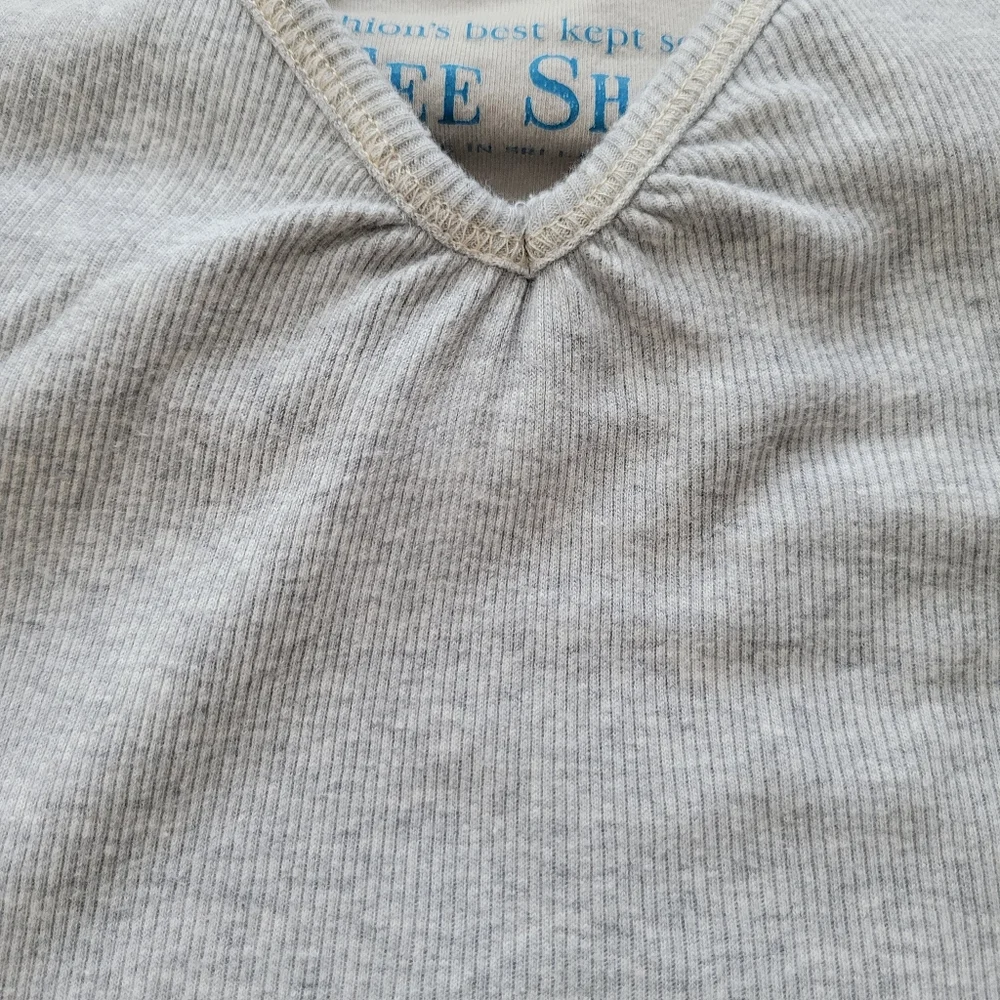 Victoria's Secret Built-in-Bra Cotton Stretch Ribbed Halter Tank Top Small grey - Picture 8 of 11